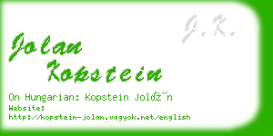 jolan kopstein business card